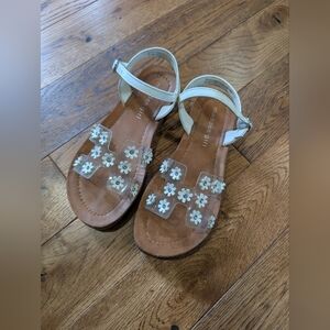 Madden Girl White Strap Girls' Sandals with Clear Floral Accents